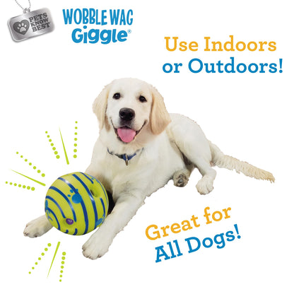Wobble Wag Giggle Ball, Interactive Dog Toy, Fun Giggle Sounds When Rolled or Shaken, Pets Know Best, As Seen On TV