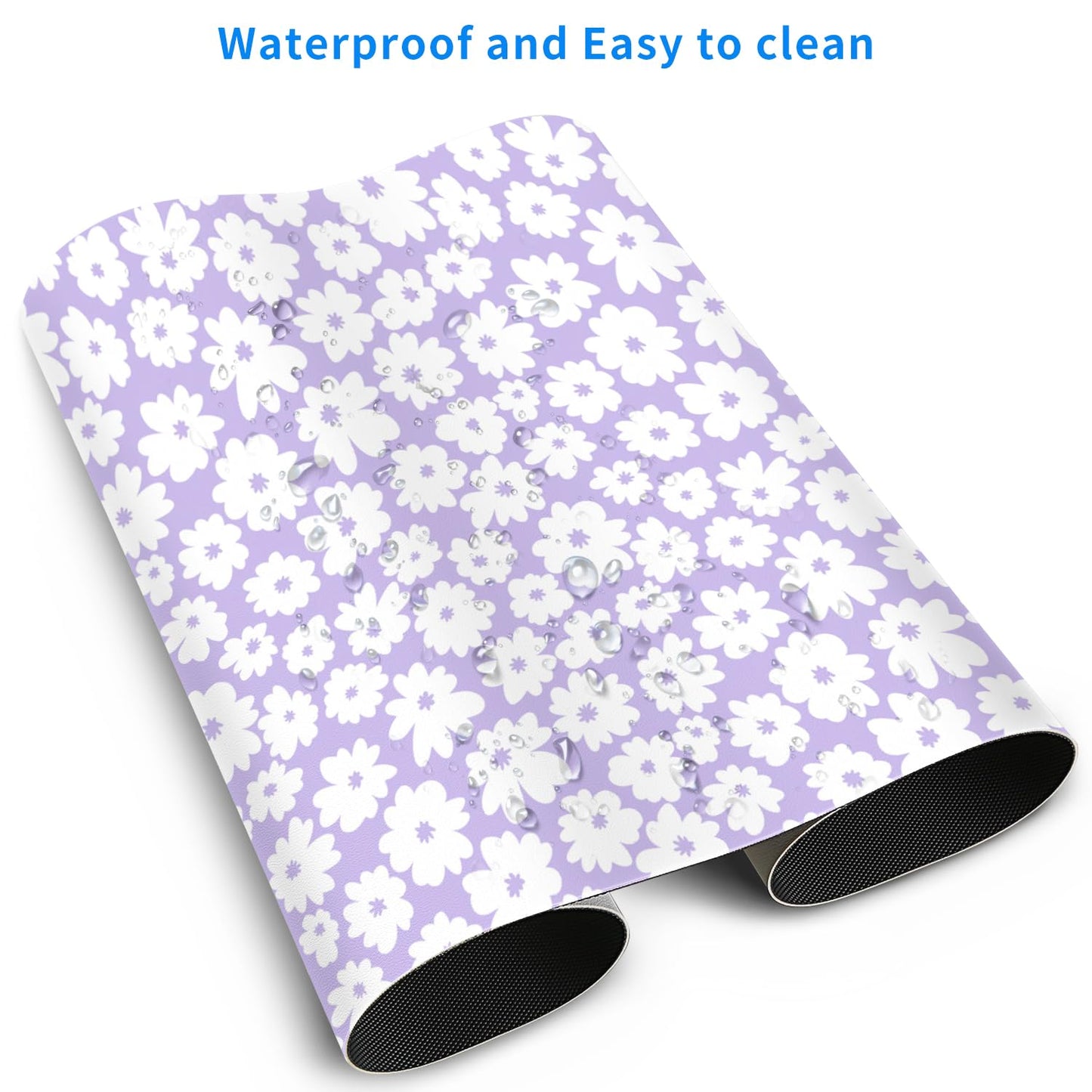 MAYCARI Kawaii Purple Flower Extended Gaming Mouse Pad Large, 31.5"X15.7" Big Mouse Pad with Non-Slip Base Long Computer Keyboard Mouse Mat for Home Office Work
