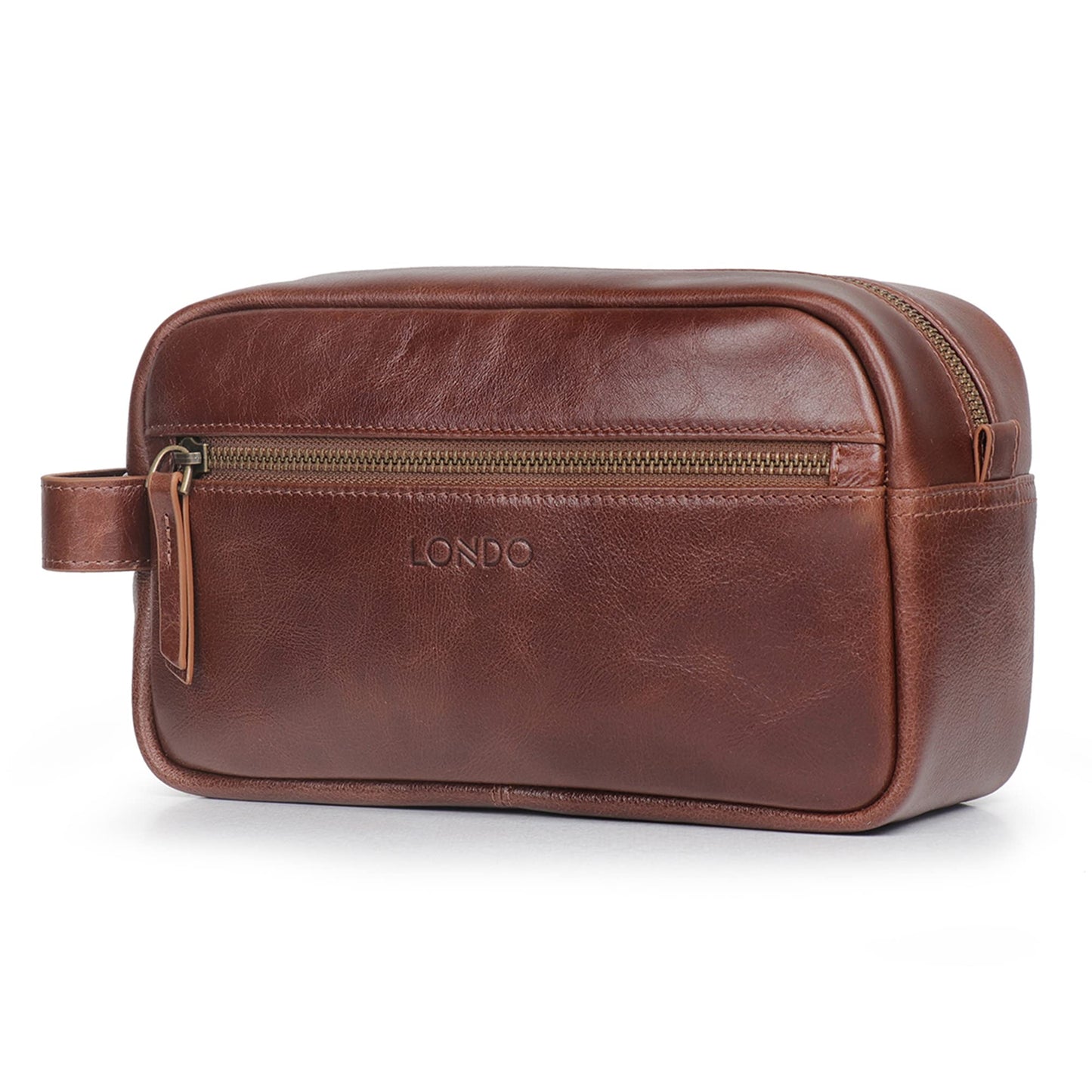 Londo Genuine Leather Travel Toiletry Bag – Makeup, Shaving Organizer, Dopp Kit for Men & Women, Durable & Stylish Travel Accessory