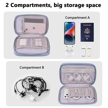 DDgro Travel Accessories Organizer Electronics Pouch for Keeping Certificates Charger/Power Bank/Cables/Mouse/Earphone (Medium, Black)