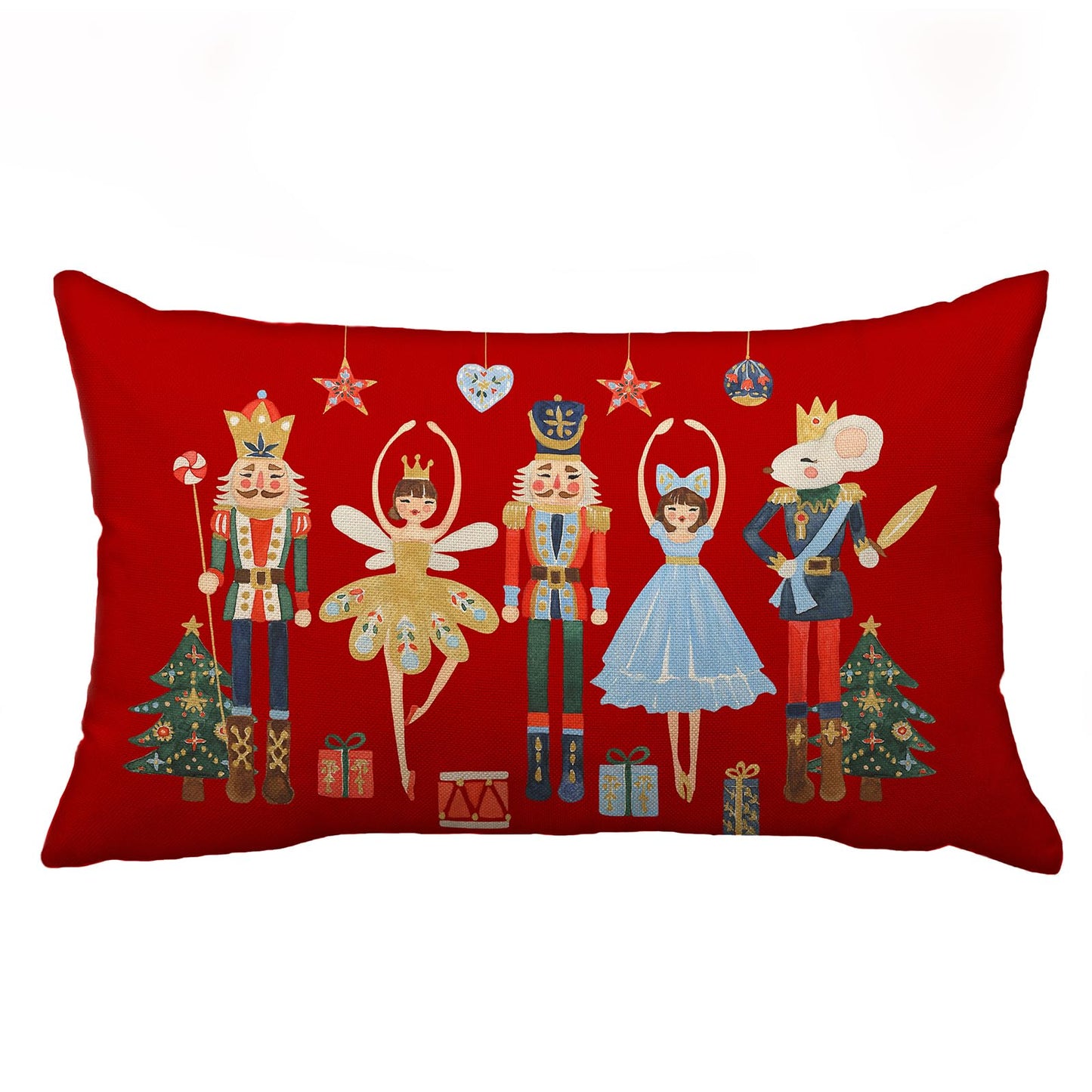 Rguct Christmas Pillow Covers 12x20 Inch Red Nutcracker Christmas Decor Winter Holiday Party Cushion Case Decoration for Sofa Couch