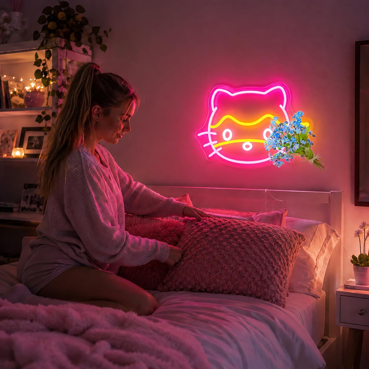 Bkuupau Neon Sign, Neon Signs for Wall Decor - Dimmable LED Light Signs Home Decor for Bedroom, Man Cave, Gaming Room, Party, Club, Bar Decoration - Christmas Halloween Easter Gift