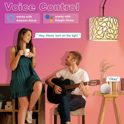 A15 LED Smart Bulb, 5W=40W,Compatible with Alexa, Google Assistant, E12 Base, Dimmable, 2.4G WiFi ONLY, RGB Color Changing, Tunable White 2700K-6500K, Globe Shape, G45 Ceiling Fan Light Bulbs 4 Pack