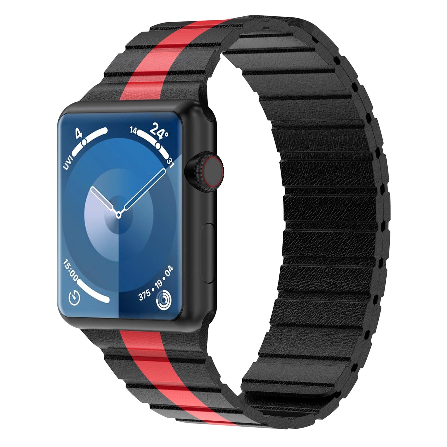 INI Compatible With Apple Watch Band 100% Full Grain Leather Magnetic Link For Series Ultra 10 9 8 7 6 5 4 3 SE Size 49mm 46mm 45mm 44mm 42mm For Men Women