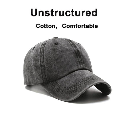 NPJY Baseball Cap Golf Dad Hat Adjustable Original Classic Low Profile Cotton Hat Vintage Washed Distressed Trucker Cap Black(Washed)