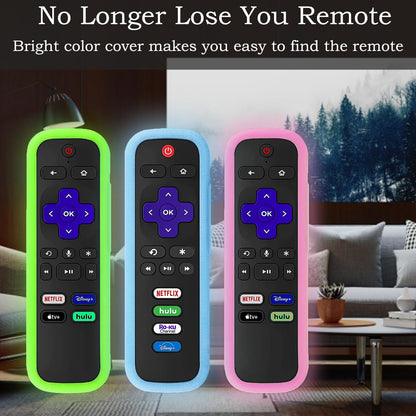 Silicone Protective Controller Cover fits for Roku TV Voice Remote | Element Roku | Westinghouse Roku TV Controller Cover,Glow in The Dark