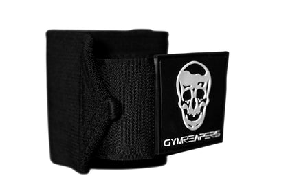 Gymreapers Wrist Wraps Weightlifting - Stiff Heavy Duty 18" Wraps with Thick Thumb Loop for Powerlifting, Bodybuilding, Cross Training, & Heavy Presses (Black - 18")