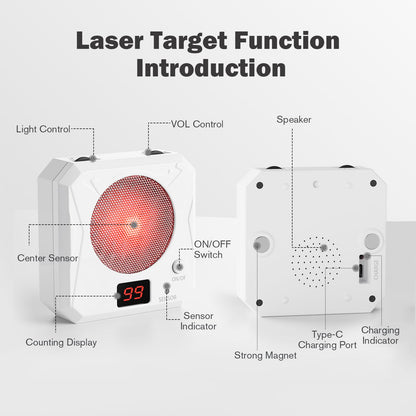 VSTRANICS 9mm Training Cartridge and Target Kit with Mute Mode Dry Fire Training System with 5 Difficulty Grade Portable Rechargeable Electronic Target for Shooting Training