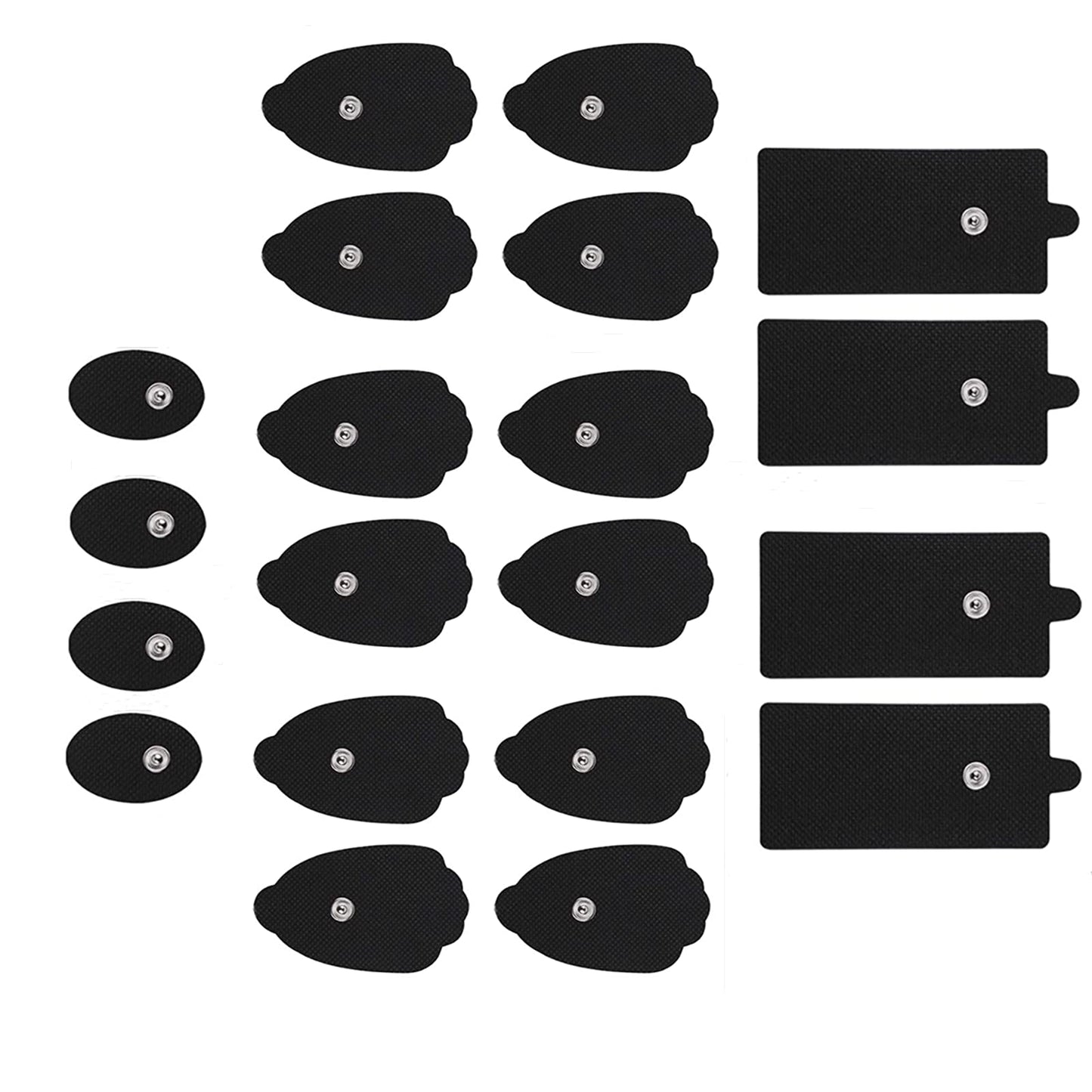 Belifu TENS Electrode Pads 20 PCS - Reusable Self-Adhesive Replacement Pads with 3.5mm Snap Connector, Latex Free Pads Compatible with TENS & EMS Units for Pain Relief and Muscle Stimulation