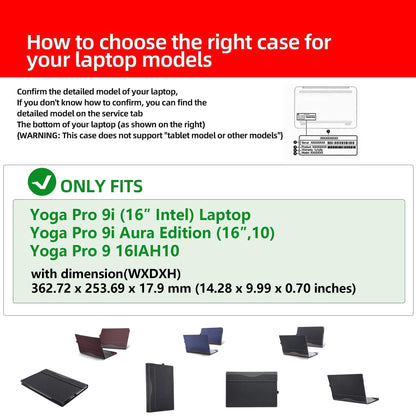 Laptop Cover for Lenovo Yoga Pro 9i (16″ Intel) Laptop All-Inclusive Drop-Proof Case 16inches PU Leather Inner Pocket Cover (Wine red)
