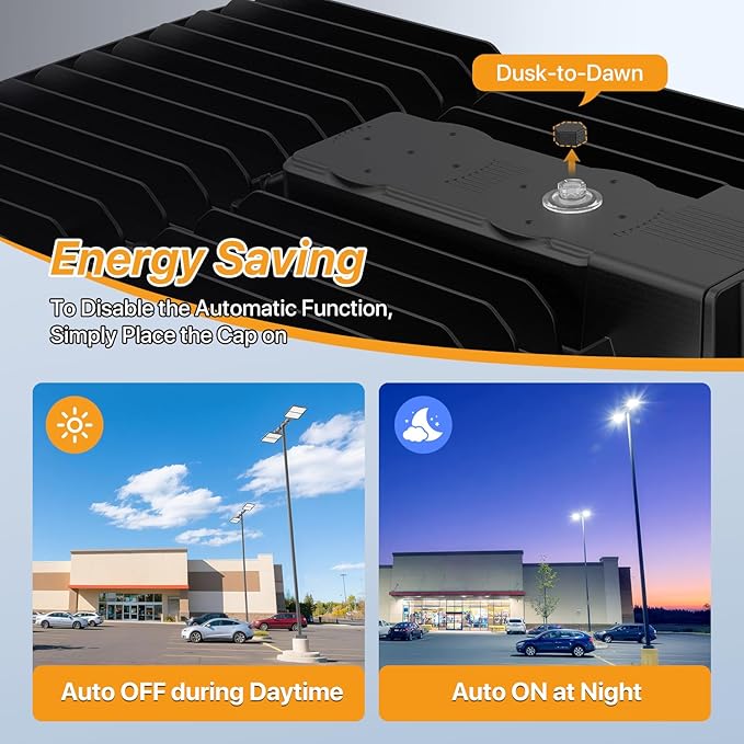 300W Led Parking Lot Light with Dusk to Dawn Photocell 120V Slip Fitter Pole Mount Lights 5000K Outdoor IP65 Waterproof Commercial Street Area Lighting for Parking Lot, Barn, Church