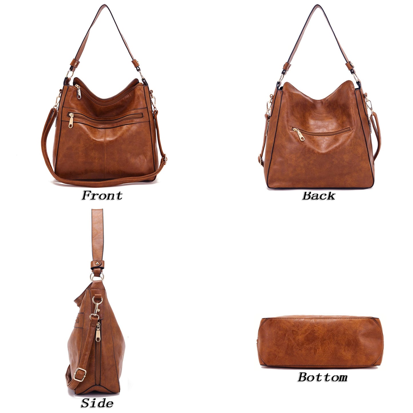 Purses For Women Handbags And Wallet Set Large Hobo Crossbody Bag Ladies Purse Totes 4 PCS Brown