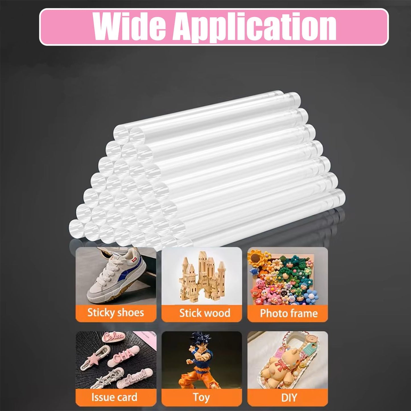 MONVICT Hot Glue Sticks, Pack of 100 (2.2 lb) 4"Long 0.43" Diameter Full-Size Hot Glue Gun Sticks Art Glues Pastes Hot Melt Sticks for Most Large Glue Guns, Clear Glue Sticks for DIY, Arts & Crafts