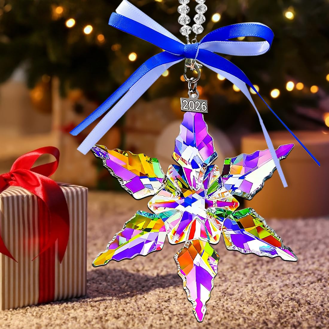 2026 Annual Christmas Ornaments, Crystal Star Ornaments for Christmas Tree