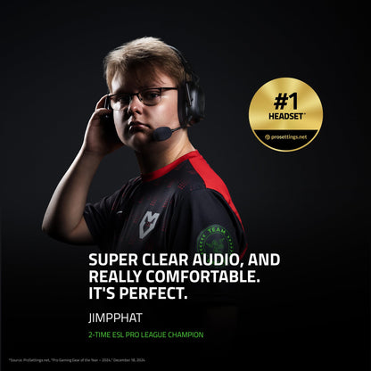 Razer BlackShark V2 Pro Wireless Gaming Headset 2023 Edition: Detachable Mic - Pro-Tuned FPS Profiles - 50mm Drivers - Noise-Isolating Earcups w/Ultra-Soft Memory Foam - 70 Hr Battery Life - White