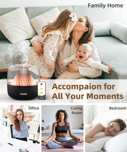 Essential Oil Diffuser for Home, Aroma Diffusers Aromatherapy Scent, Ultrasonic Cool Mist Humidifier with 7 Color Light, Modern Style Fragrance for Yoga, Spa, Bath, Office, Black
