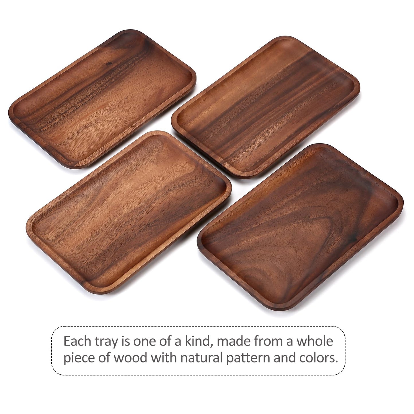Velinjowy Serving Acacia Wood Valet Tray for Men Women, Catch All Acacia Mens Key Dump Bedside Nightstand Organizer EDC Decorative Wooden Tray for Phone Watch Wallet Keys Jewelry