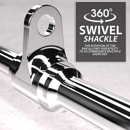 Synergee Lat Bar Cable Attachment 48". Universal Attachment for Cable Machines. Pull Down/Press Down Bar Accessory. Wide & Narrow Grip for Strong Back.