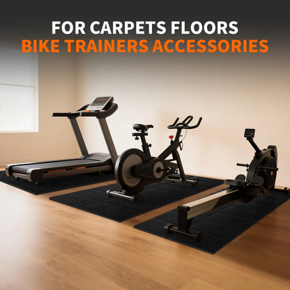 THAILE Exercise Bike Mat, Compatible with Peloton Bikes, 63"x30", Bike Trainer Mats, Mat for Indoor Stationary Spin Bikes Treadmill Walking Pad on Hardwood Floor Carpet Protector