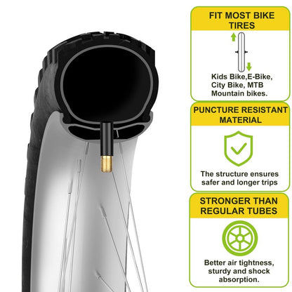 16 Inch Bike Tube 4 Pack with 2 Tire Levers, Premium Bike Tire Tube Fit 16''x 1.75/1.95/2.10/2.125, Schrader Valve Bicycle Tubes for Most 16'' Kids Bikes by Hydencamm