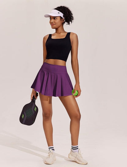 Womens Tennis Skirt - Pleated High Waisted Athletic Skort with Pockets | Ideal for Golf & Pickleball