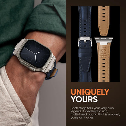 Suitisbest Leather Bands Compatible for Apple Watch Ultra Band 49mm 46mm 45mm 44mm 42mm, Genuine Leather Replacement Strap for iWatch Series 11 10 9 8 7 6 5 4 3 2 1, SE 3 2 1, Ultra 3 2 1