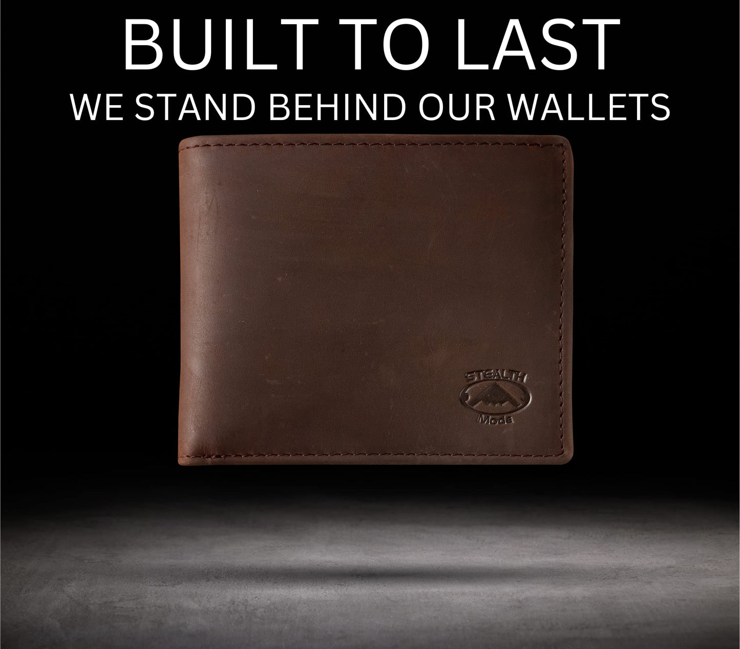Stealth Mode Leather Bifold Wallet for Men - RFID Blocking, 11 Card Slots, Gift Box