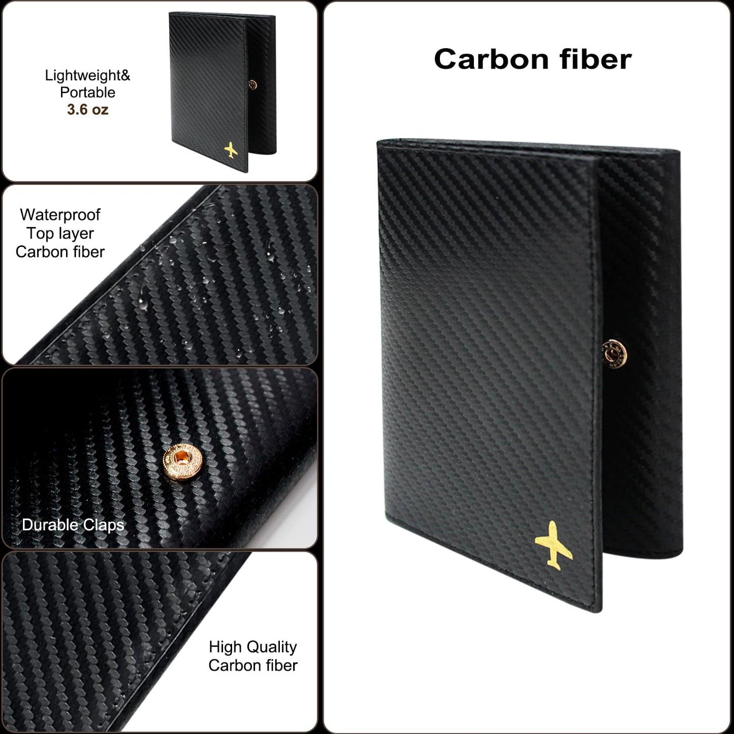 iSamzan Pilot Wallet Passport Holder - Microfiber Fabric Leather Pilot Passport Wallet Accessories