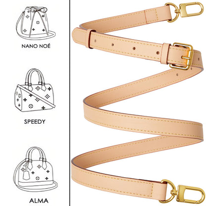 RICLVS Genuine Vachetta Leather Crossbody Strap Genuine Leather Adjustable Replacement Strap for Shoulder Bag Handbag Purse (Beige)