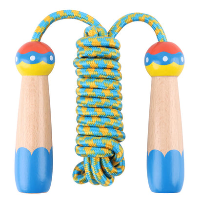 Jump Rope for Kids, Lorvain Adjustable Skipping Rope, Kids Jump Ropes with Wooden Handle for Girls Boys, Weighted Jumping Ropes for Fitness Workout Exercise Outdoor Fun Activity