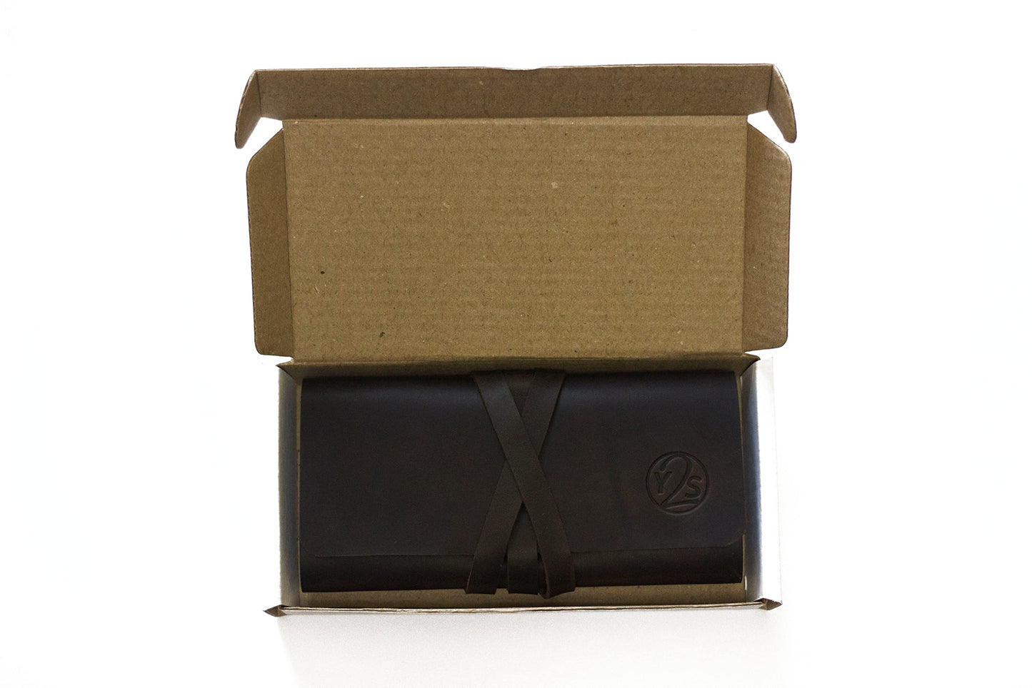 Leather Cord Organizer Wrap for Cables - Brown