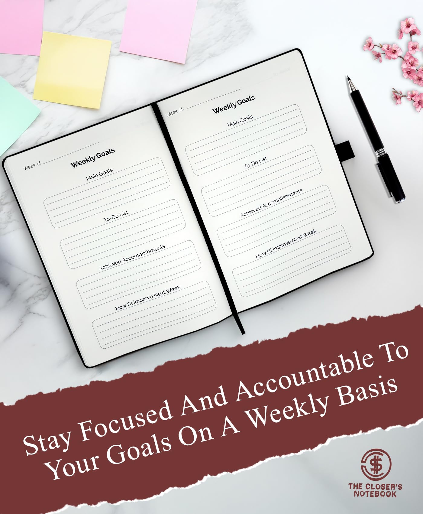The Closer's Notebook: Sales Journal & CRM Notebook for Sales Reps, Sales man tracking, Prospecting, follow up notebook, Overcoming objections, Goal setting planner & Sales Log book