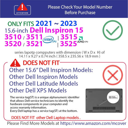 mCover Case Compatible ONLY for 2021-2023 15.6" Dell Inspiron 15 3510 3511 3515 3520 3521 3525 Series Laptop Computer (NOT Fitting Other Dell Models) - Purple