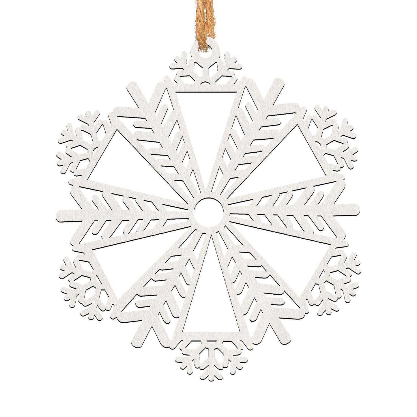 Personalized Planet Snowflake Christmas Tree Ornament with Custom Name Cut on White Wood | Christmas Holiday Décor | Ready to Hang