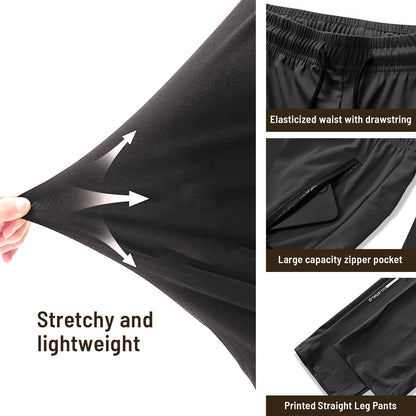 XYXYING 3 Pack Men's Quick Dry Sweatpants for Running, Gym Training - Lightweight Stretch Jogging Pants with Zippered Pockets