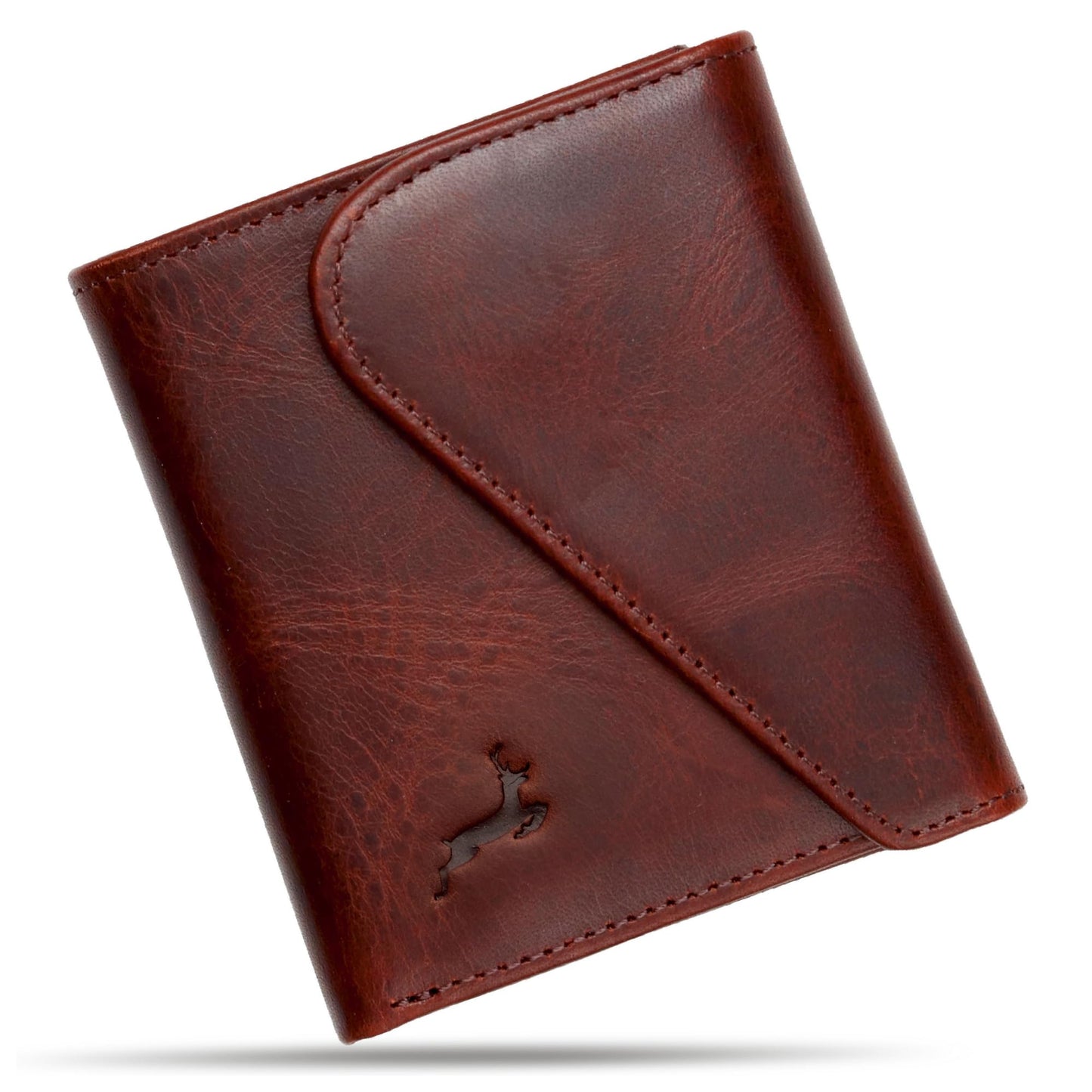 Full-Grain Leather Wallet for Men, Handcrafted Mens Bifold Wallet with RFID Blocking, Magnetic Closure, Slim Minimalist Thin Design, ID Window, Book Shaped Gift Ready Box, 3-Year Warranty