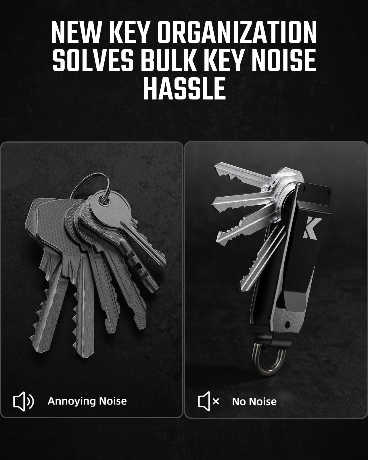 Keymarx Key Organizer for Men Compact Key Holder Minimalist Key Case Metal Key Chain Key Holder for Keychain Secures 2-5 Keys