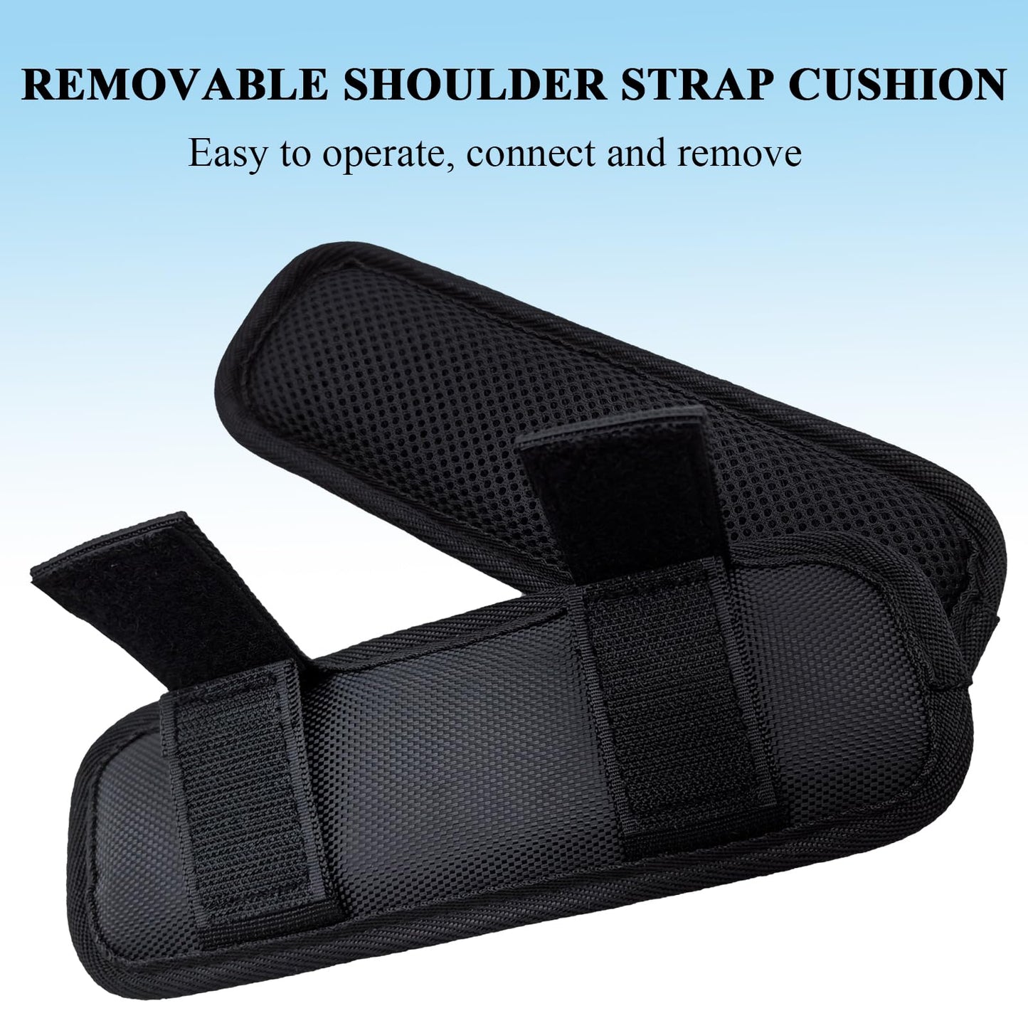 SOGOYFLA Soft Shoulder Strap Pad, Breathable & Removable Backpack Strap Pads for Bag Strap（2PCS-Black）