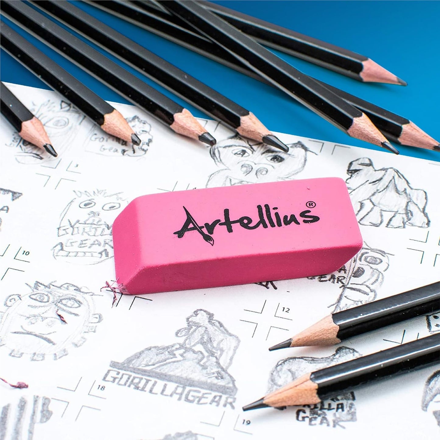Artellius Pink Erasers | Latex & Smudge Free | Bulk School Supplies | Classrooms, Teachers, Homeschool, Office, Art Class | Large Size (Pack of 100)