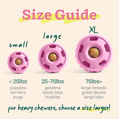 WOOF Party Pupsicle - Long-Lasting Interactive Dog Toys for Boredom - Low-Mess Design - Birthday Gifts for Dogs - Large Dog Toys - Party Pink
