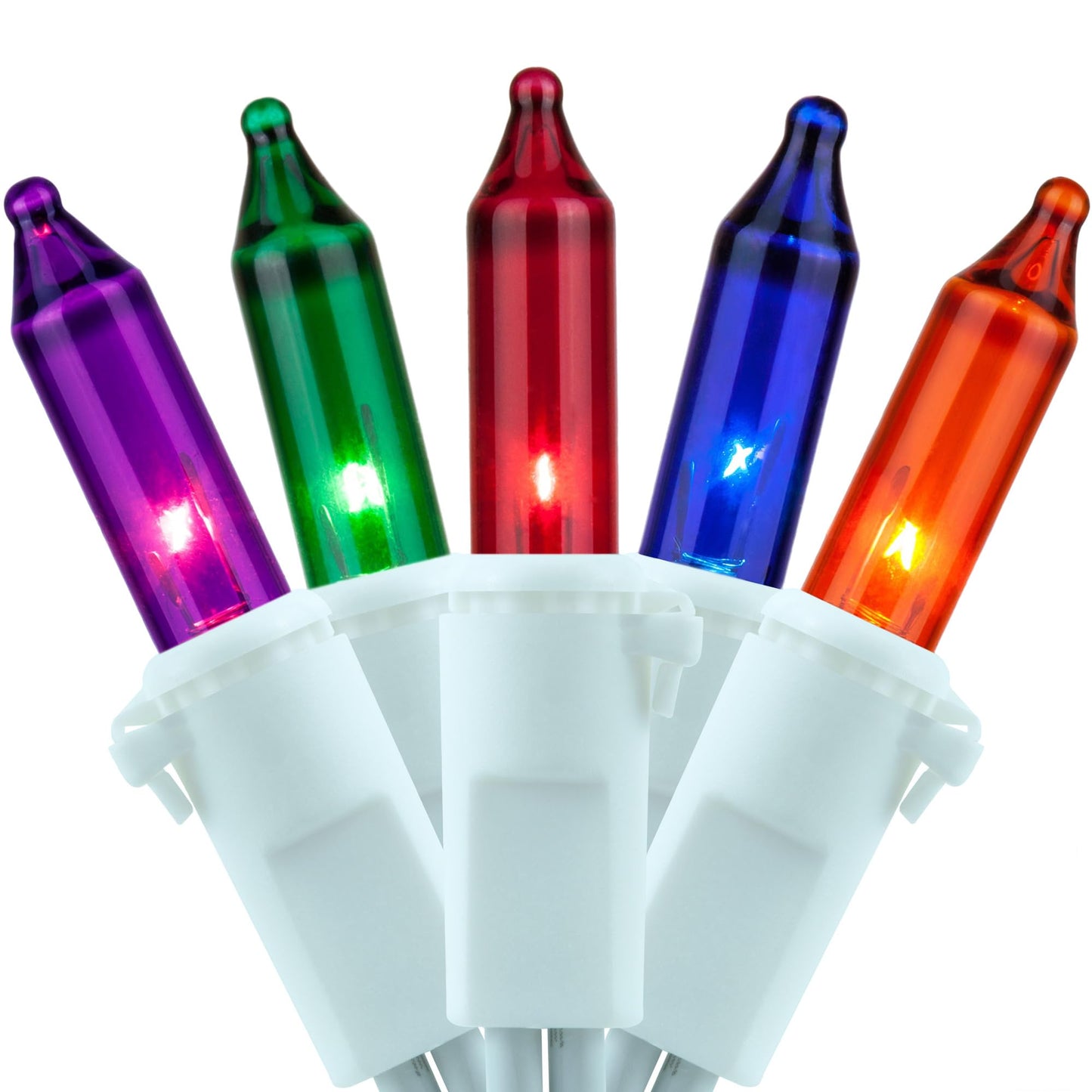 YULETIME 200 Multicolor Christmas String Light, 2-Set 33' 100 ct White Wire
