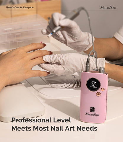 MelodySusie Portable Nail Drill 30000 RPM,SC320F Professional Rechargeable Electric Nail File,Cordless Nail E File for Acrylic Nails Gel Polishing Removing,Efile Nail Kit for Manicure Salon Home,White