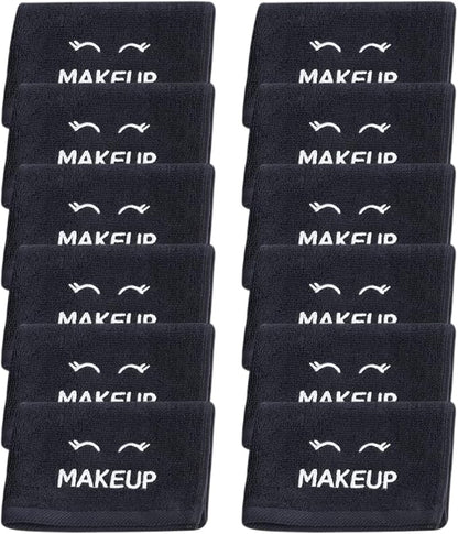 White Classic Bleach Safe Black Makeup Washcloths