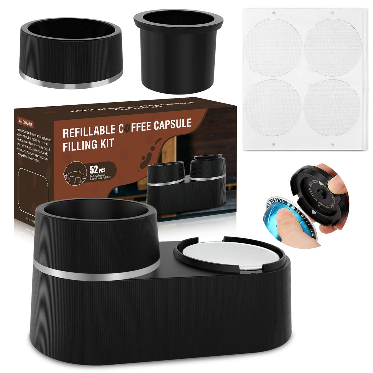 Pro Mael Reusable Vertuo Pods Kit for Nespresso Maker, Coffee Filling Tool