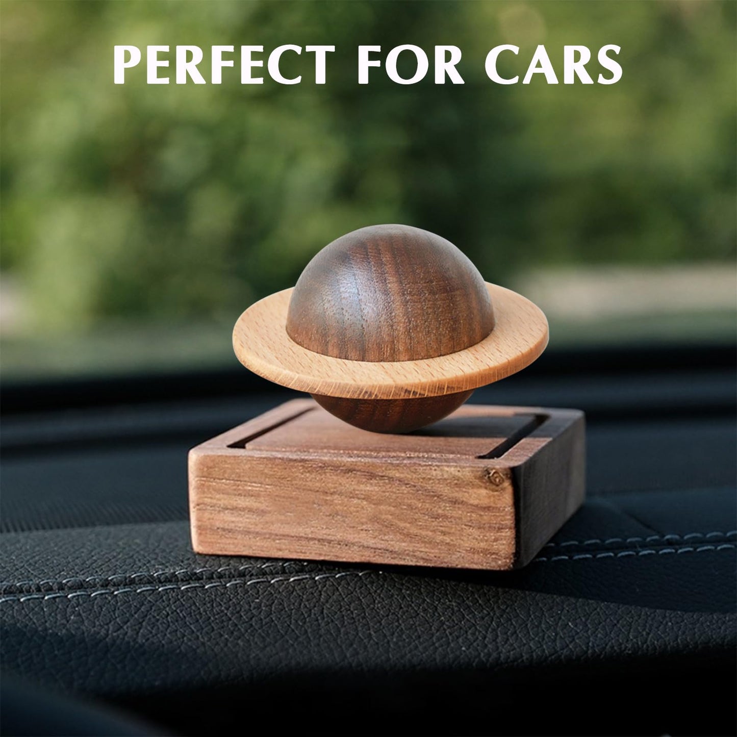TECHPLUS Planet Wooden Essential Oil Diffuser - Walnut Aroma Therapy for Home, Office, Car, Yoga Hall and SPA - Passive Diffuser for Desk Table Decor