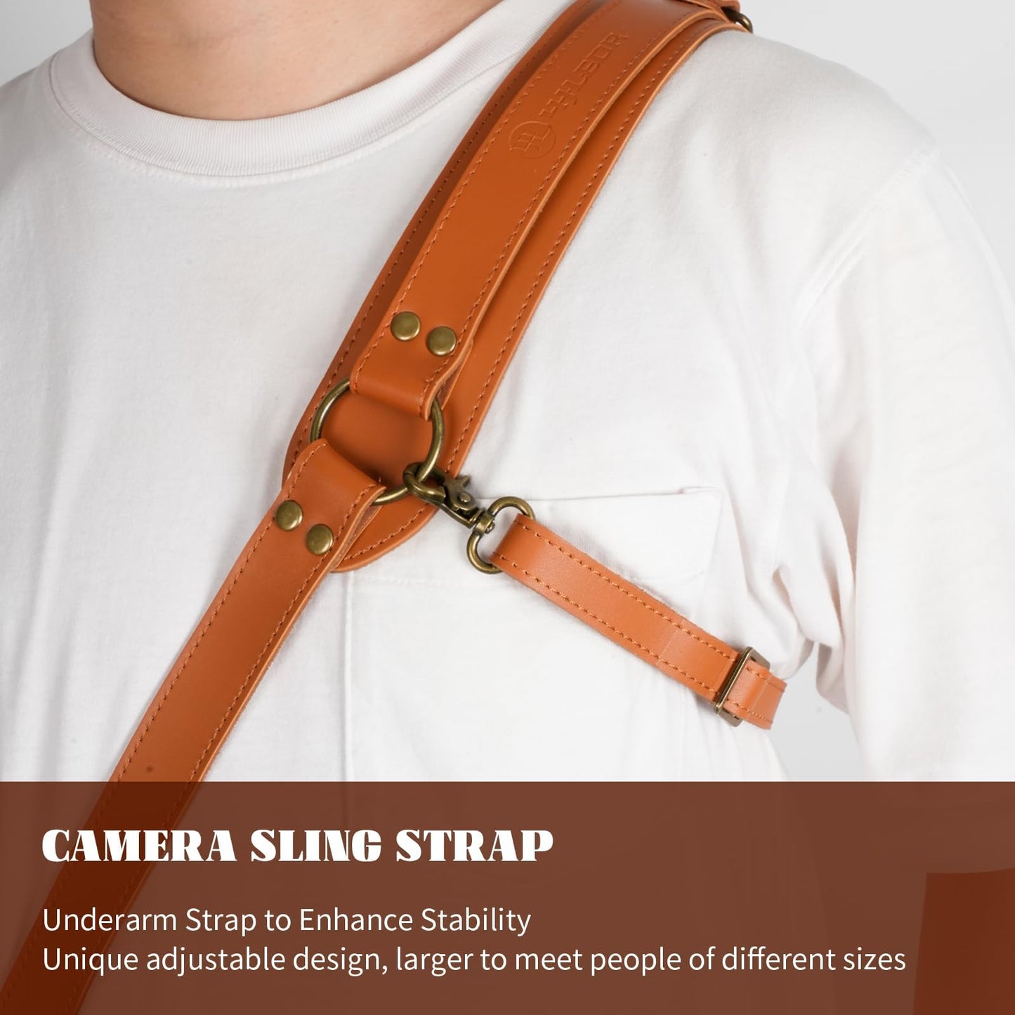 4J LEDR Leather Camera Strap,Single Camera Shoulder Harness for One Camera,Professional Camera Harness for Photographers,Camera Strap Crossbody Quick Release Gear DSLR/SLR,Camera Accessories,TAN