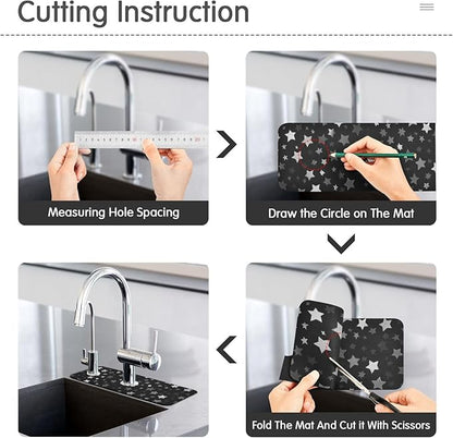 Kitchen Sink Splash Guard 1 PC 30 Inch Sink Faucet Mat Splash Guard