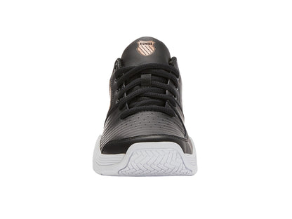 K-Swiss Women's Court Express Tennis Shoe, Black/White/Rosegold, 7 M