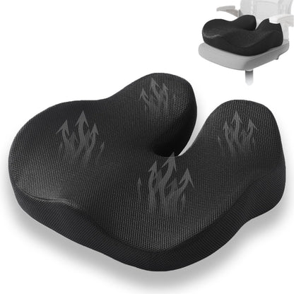 CXC Memory Foam Cushions for Office Chair – Pressure Relief Seat Cushion for Desk Chair, Car, Wheelchair, Hip & Tailbone Pain Relief Cushion for Lxx`ong Sitting, Non-Slip (Black - 3D Breathable Mesh)