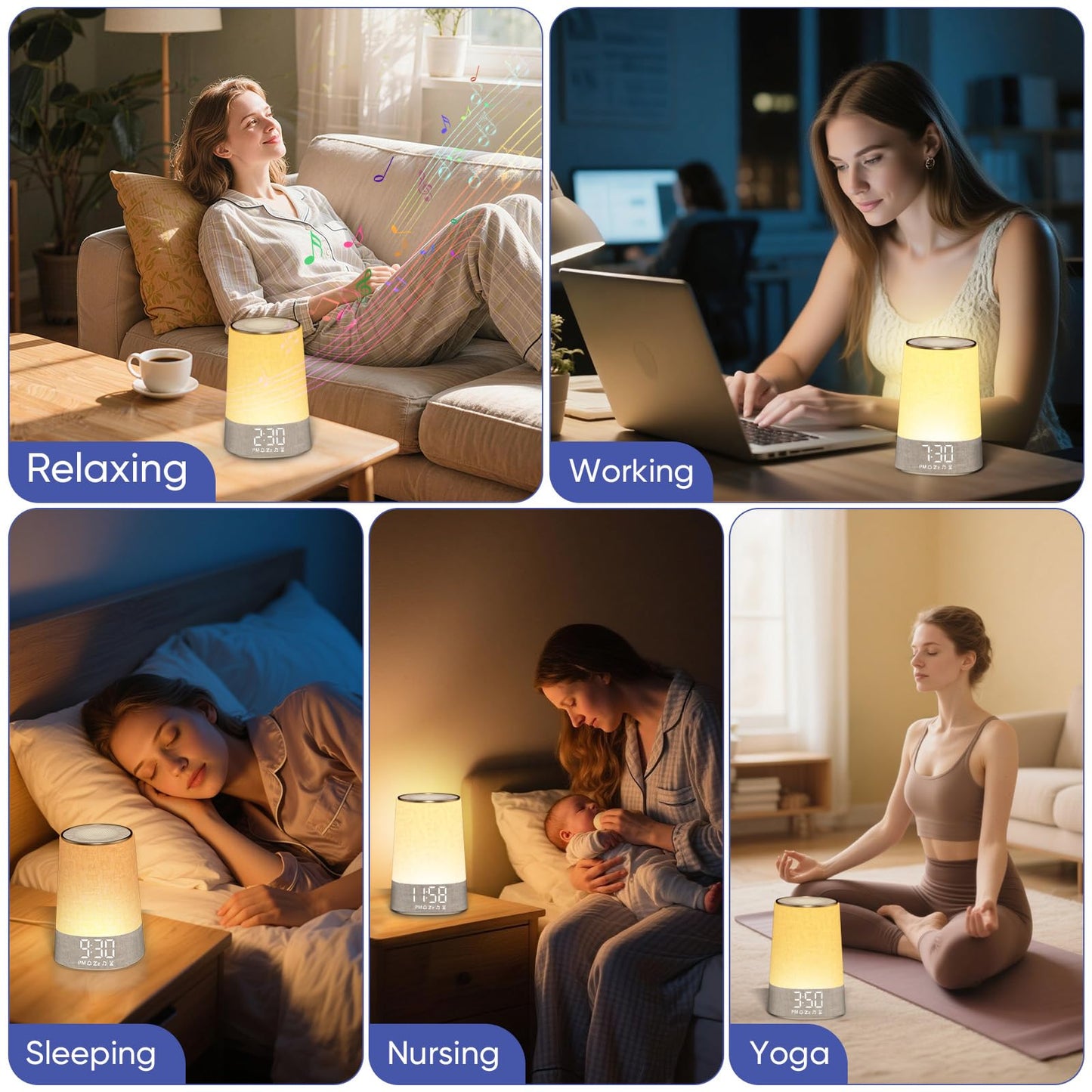 AFEXOA Sunrise Alarm Clock with 30 Soothing Sounds, White Noise Machine with Alarm Clock & Wake Up Light, Dimmable Display, Night Light for Bedroom, Heavy Sleepers, Adults & Kids
